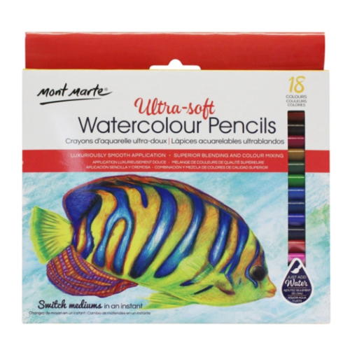 Mont Marte Ultra-Soft Watercolour Pencils 18pce