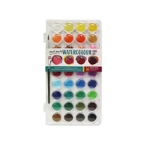 Mont Marte Watercolour Painting Cake Set 36pce In Travel Case 