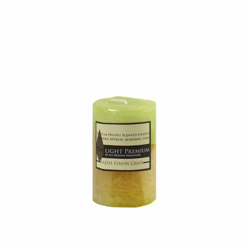 1pce Twilight Premium 5x7.5cm Pillar Candle - Fresh Lemon Grass