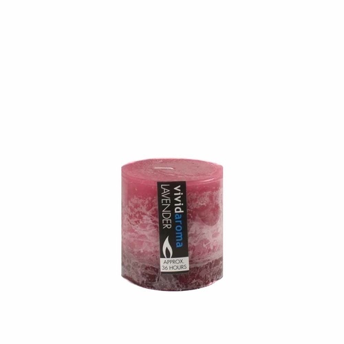 1pce 7x7.5cm Vivid Aroma Scented Pillar Candle - Lavender