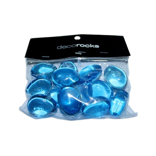 100g Pack Blue Olive Shaped Deco Beads 30mm x 25mm Acrylic