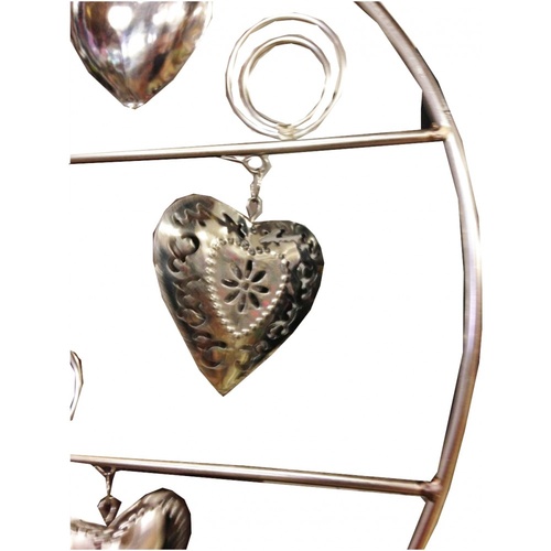38cm x 39cm Metal Heart with 8 Pressed Metal Hearts and Coils For Photos