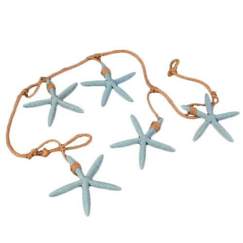 5 Tier Hanging 17cm Poly Blue Starfish D̩cor, Rope Garland