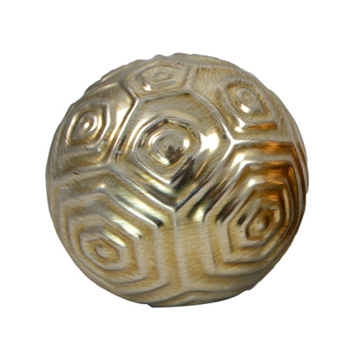 1pce 10cm Metallic Ceramic Deco Ball with Beauiful Modern Circle Inspired Design - OD3176 - Silver - Left
