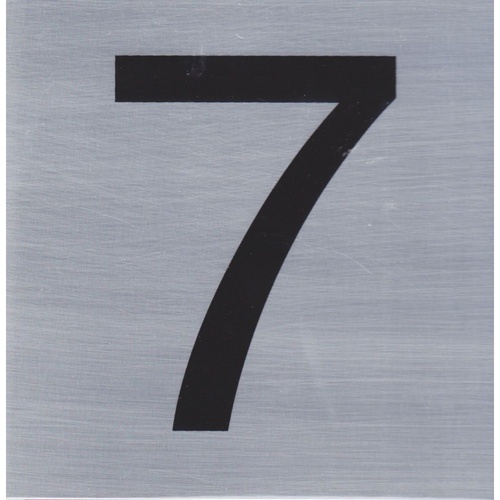 House Number 7 Brushed Stainless Steel Look 10cm Self Adhesive