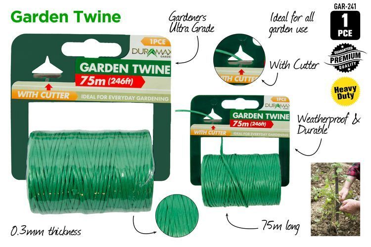 1pce Garden Twine With Cutter 75m