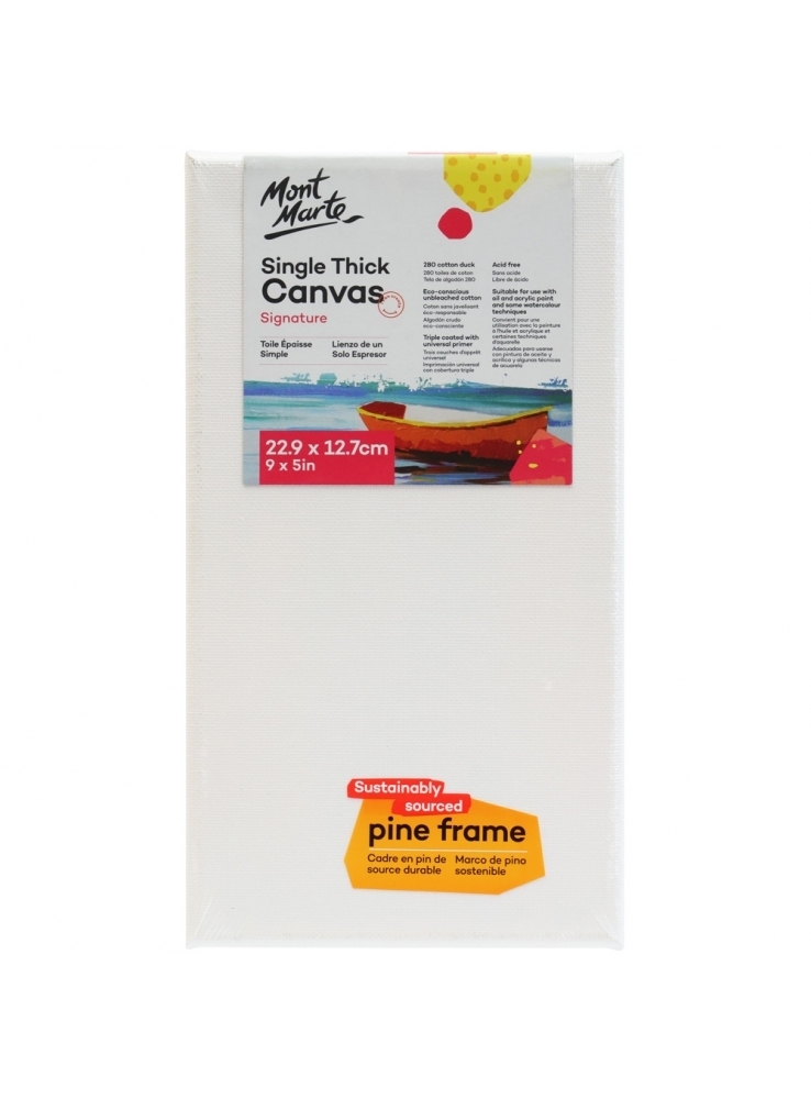 8x Mont Marte Studio Canvas Single Thick 22.9x12.7cm Mini Canvases