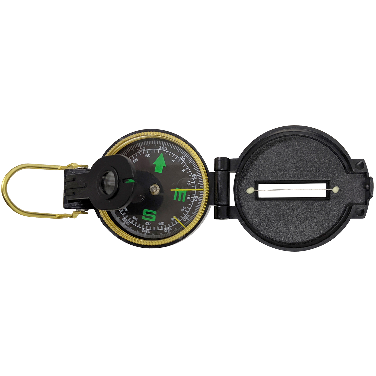 Orienteering Compass Durable Plastic & Compact Design Black