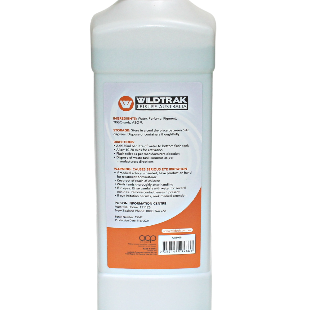 Toilet Bottom Tank Additive 1 Litre Reduce Gas Build Up, Portable Camp