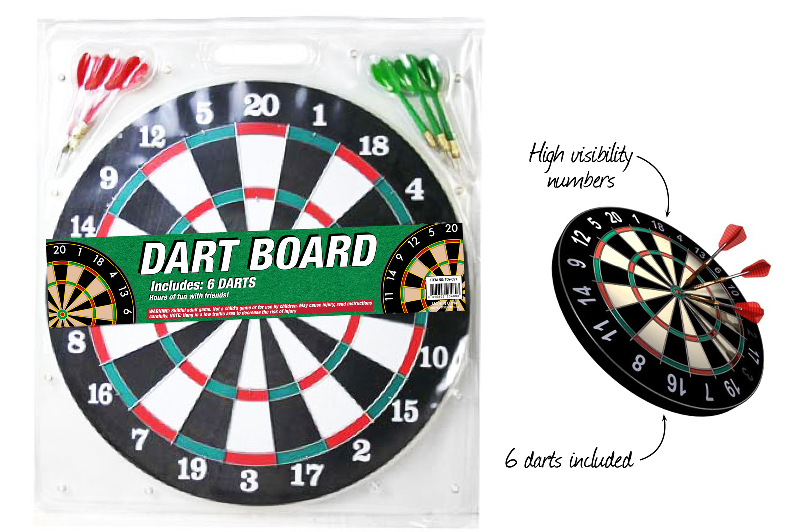 1pce 38cm Dartboard w/Darts Easy To Install Fun Outdoor Game Competition
