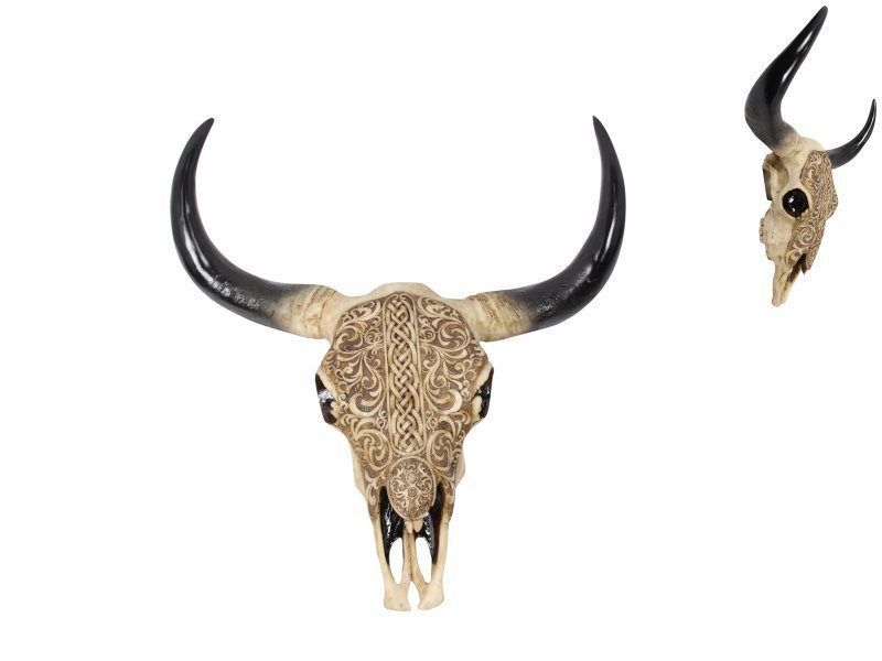 Resin Artificial Cow Skull Realistic Wall Hanging Free Decor Medium 44cm Resin Artificial Cow Skull Realistic Wall Hanging Free Decor