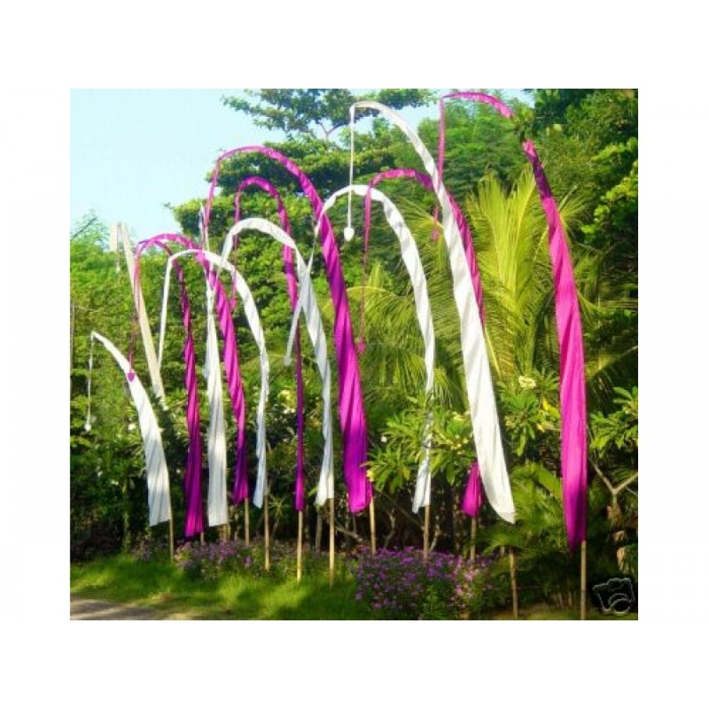 1pce Satin Bali Flag with Heart Tail, 18 Colours, 1m-7m Sizes, Wedding & Events, - Picture 257 of 270