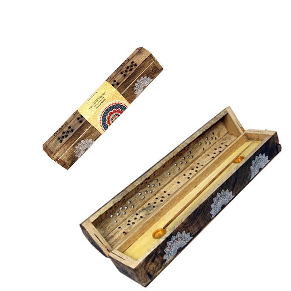 Download 30cm Wooden Incense Box Burner with Mandala Prints ...