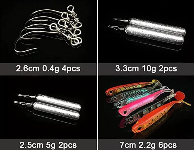 Fishing Soft & Hard Bait Lure Bundle Set 79pces Tackle Kit Hooks, Jigs,  Spinners & More