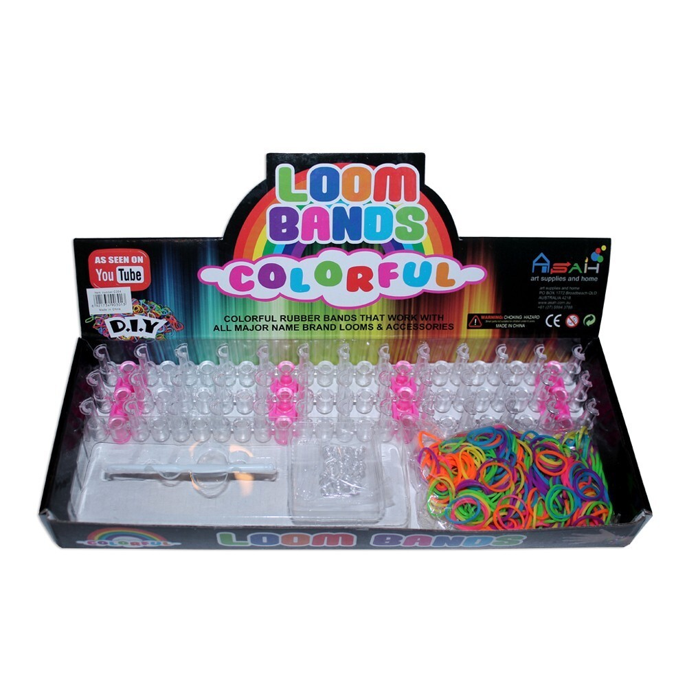 Fluro Loom Band Kit with 500pce Fluro Loom Bands 16 S Hooks