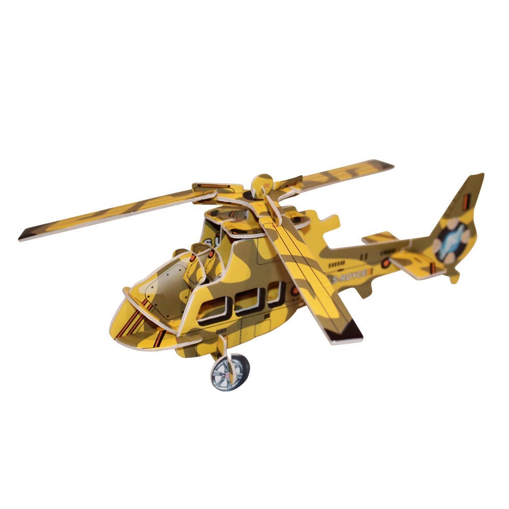 Kids 3D Yellow Helicopter Puzzle, Educational and Fun, Thinking Puzzles