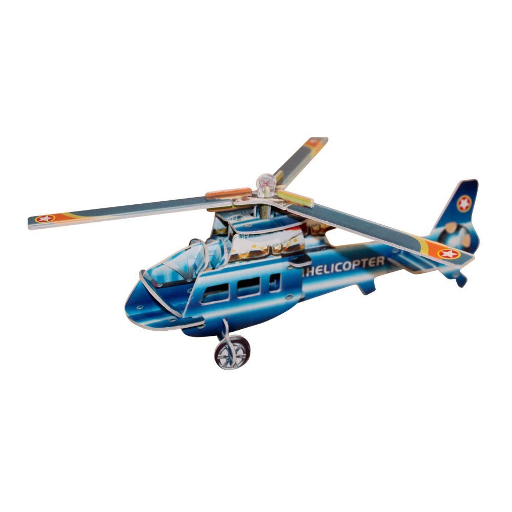 Kids 3D Blue Helicopter Puzzle, Educational and Fun, Thinking Puzzles MQ009