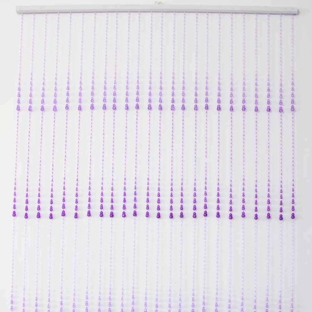 90x180cm Beaded Door Curtains Purple Rain Drop Design Mq 042