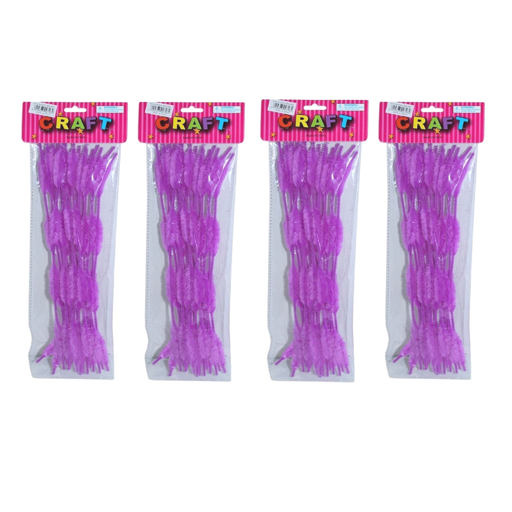 80 Purple Pipe Cleaners Chenille Sticks Stems 30x1cm (4 Packs of 20)