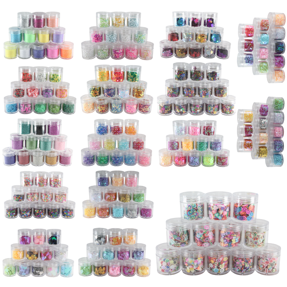 16pce Epoxy Resin Art Mix-Ins Set Fun Shapes Balls, Glitter