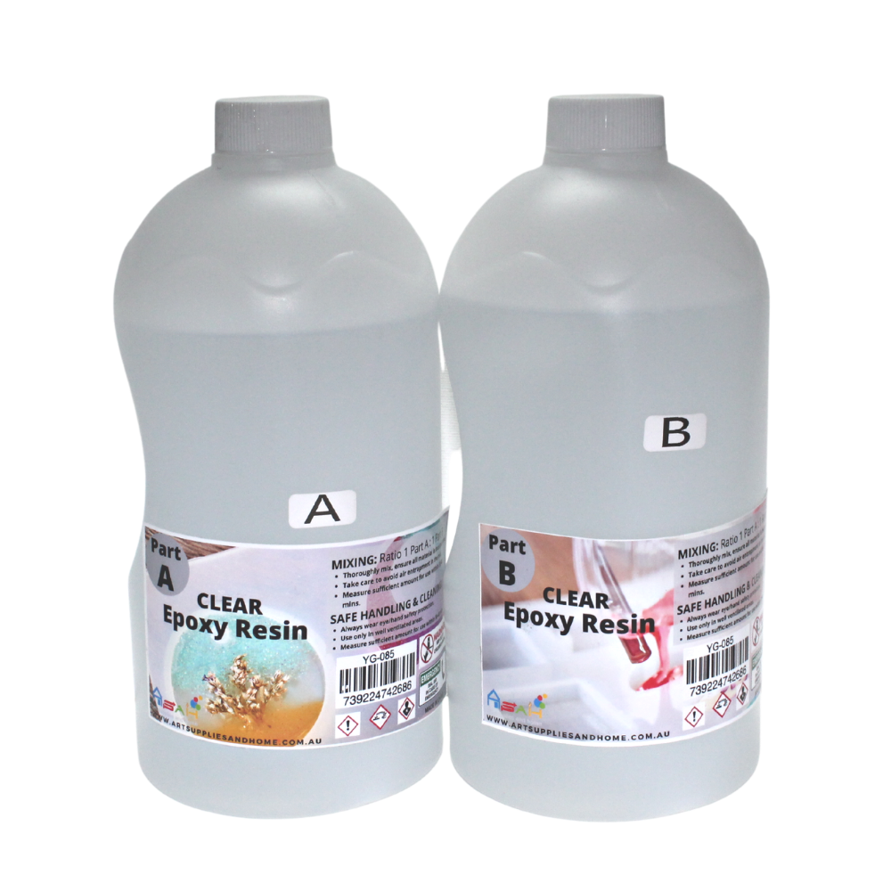 2L Transparent A + B Epoxy Resin Glue 1L Each Bottle DIY For Craft Art  Dries Clear