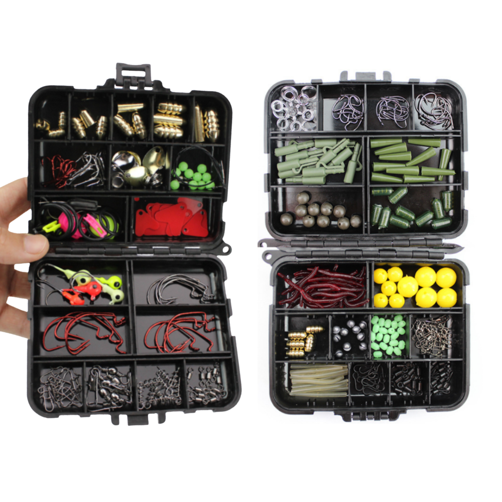 Fishing Tackle Box Bundle Set 317pce Portable Hooks, Sinkers, Swivels, Jigs  & More