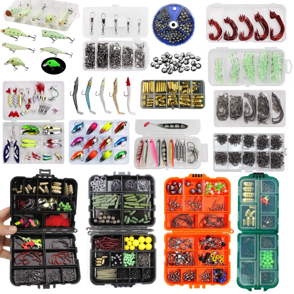 Fishing Tackle Super Set 1648pce Full Tackle Box Kit in Cases Lures, Hooks,  Sinkers Bundle