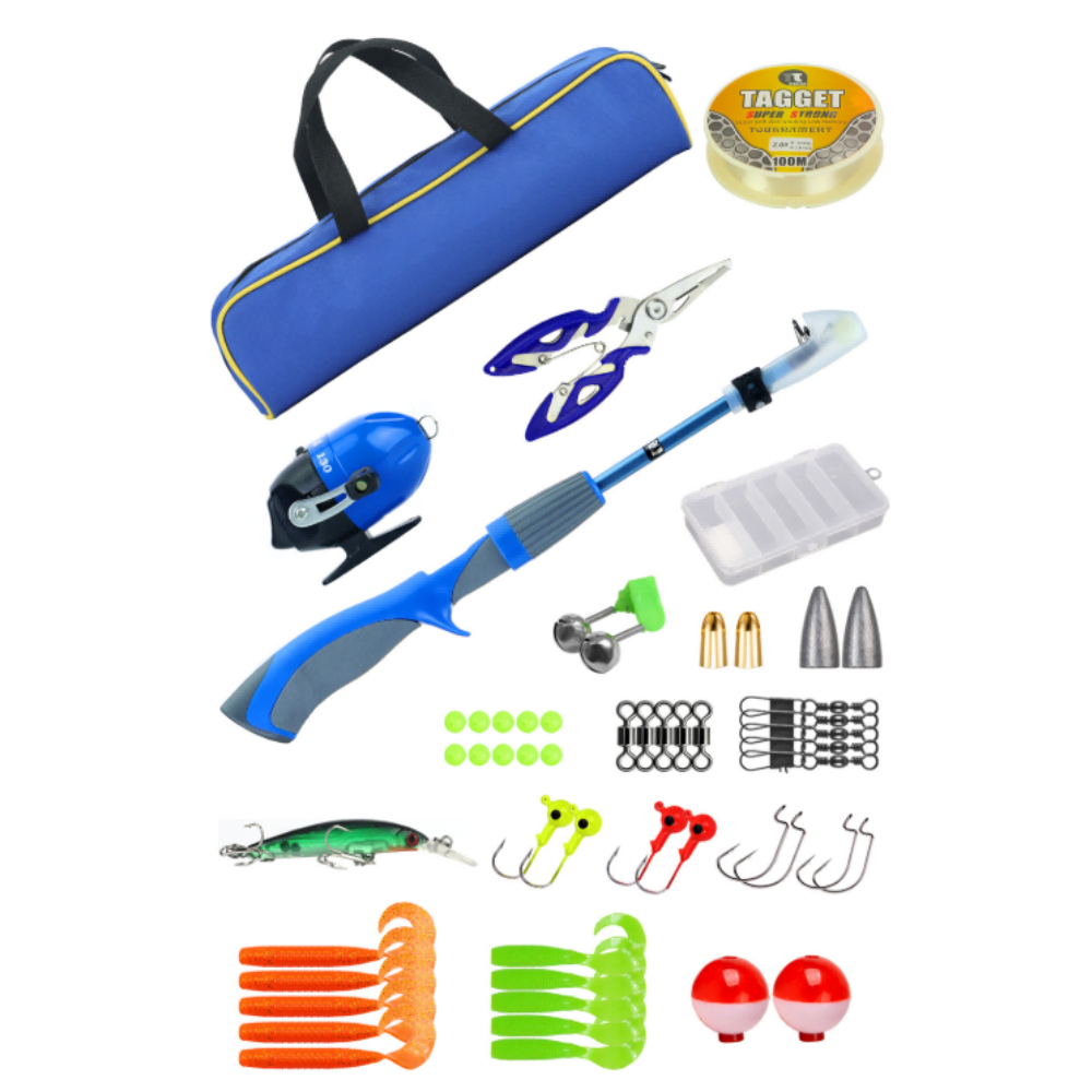 Telescopic Kids Fishing Rod & Reel Combo Kit 1.2m in Carry Case