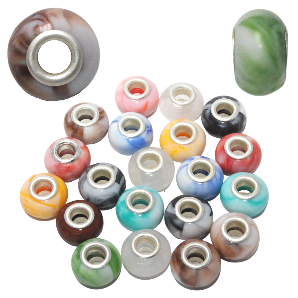 Multicolour Marble Beads For Bracelets & Necklaces Jewellery