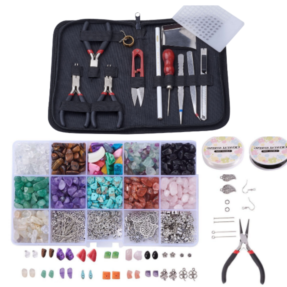 54 Pcs Wire Jewelry Making Kit Plier Repair Tools DIY Craft Working Kit Set