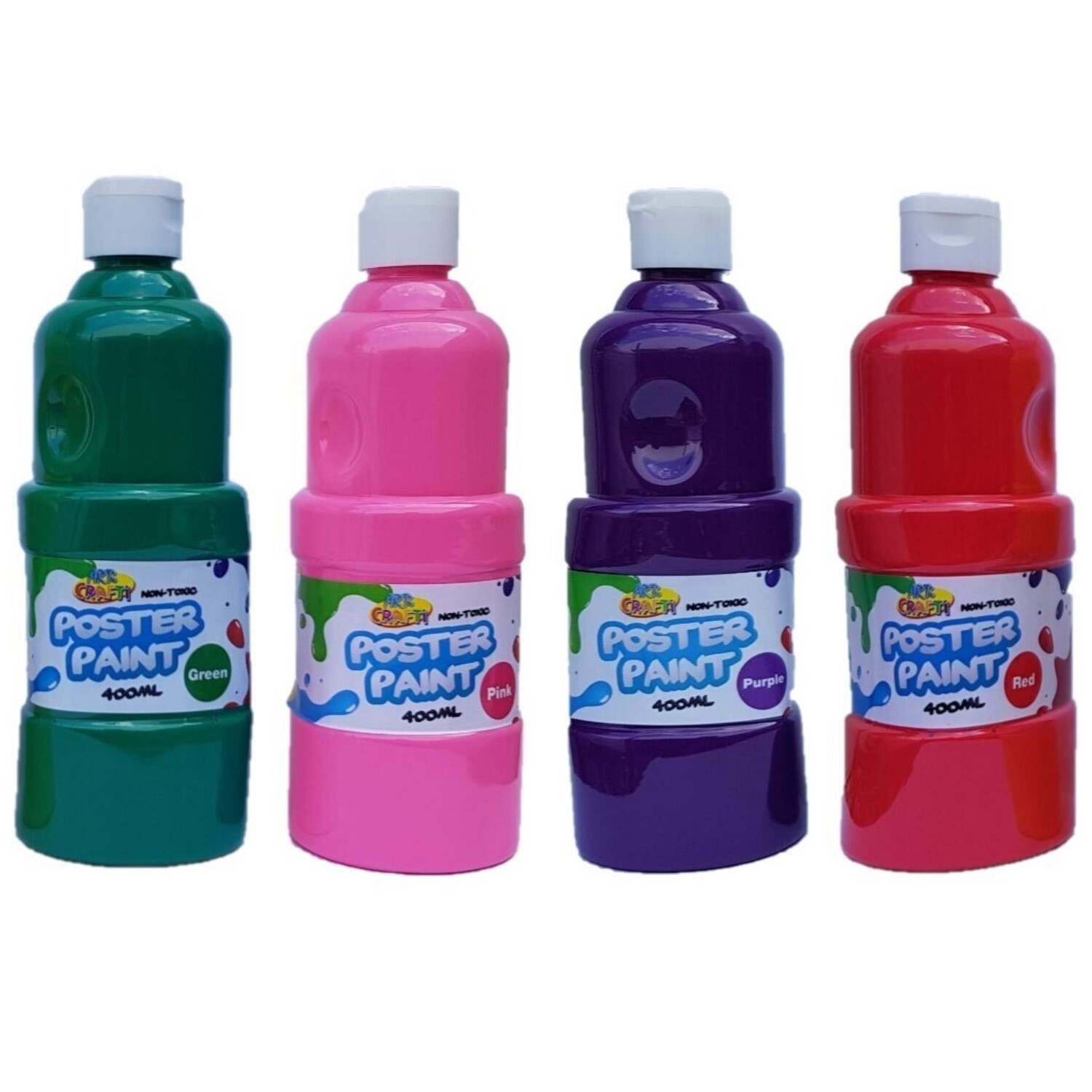 Bulk Lot 8 x 400ml Poster Paint In Assorted Colours Kids Craft and Painting