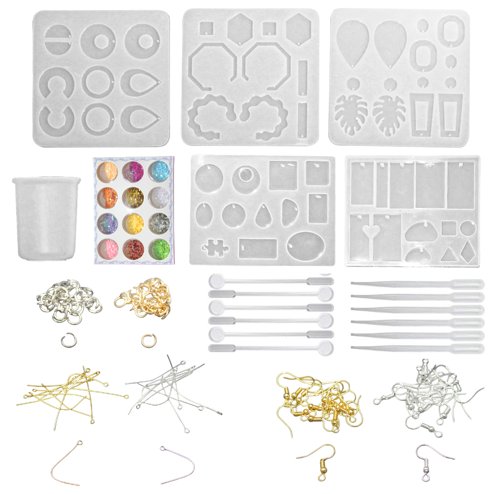 Earring Jewellery Making Casting Set 330pce Epoxy Resin Art Kit DIY Silicone Molds