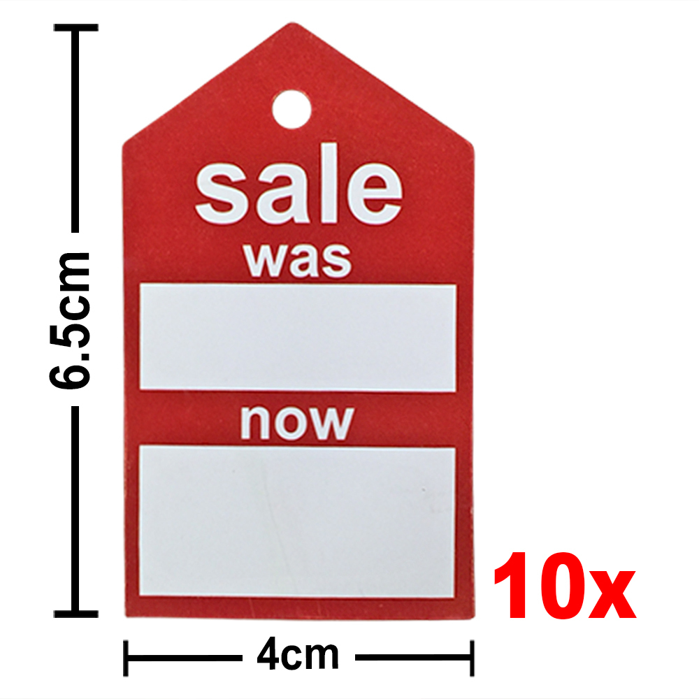 Was/Now Point of Sale Signs Retail POS Red 200gsm Premium SALE White Colour 