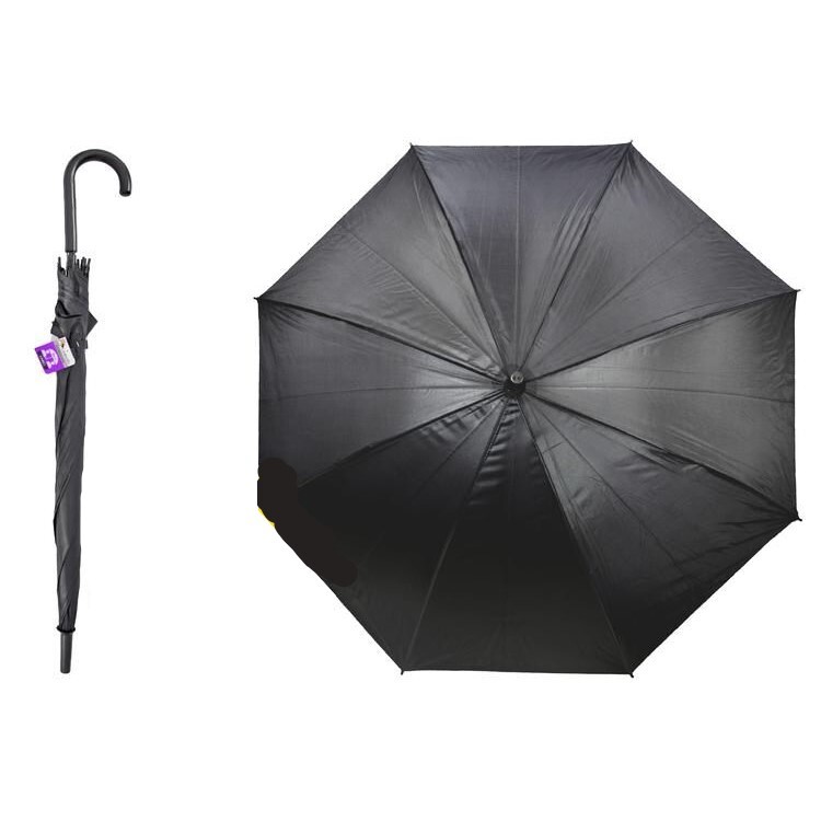 1pce Jumbo Umbrella 158cm Diameter Black Waterproof Auto Open Easy Carry Handle 