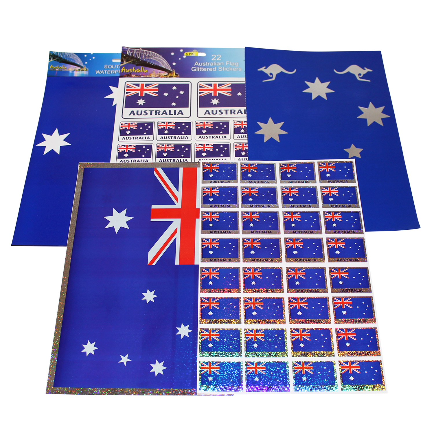 AUSTRALIAN FLAG PACK OF 2 AUSTRALIA DAY DECORATIONS