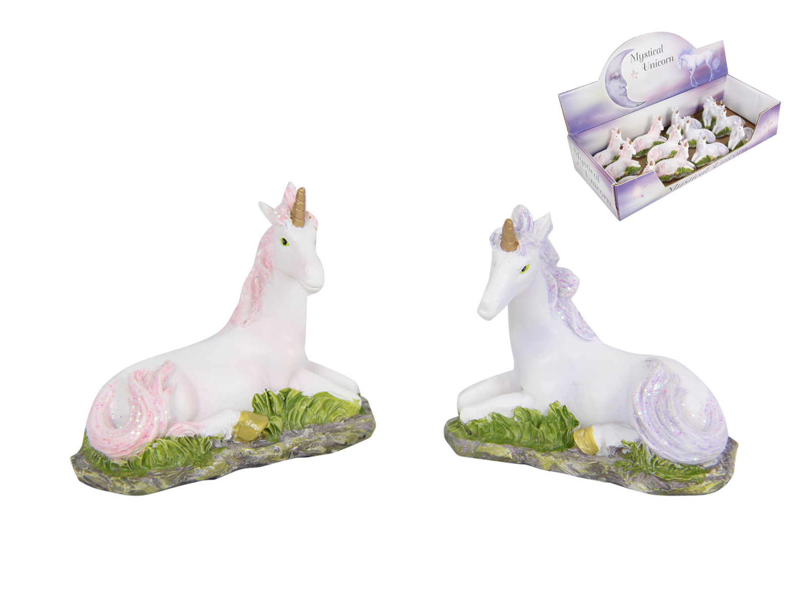 1pce 6cm Resting Unicorn Figurine, Fairy Garden Collectable