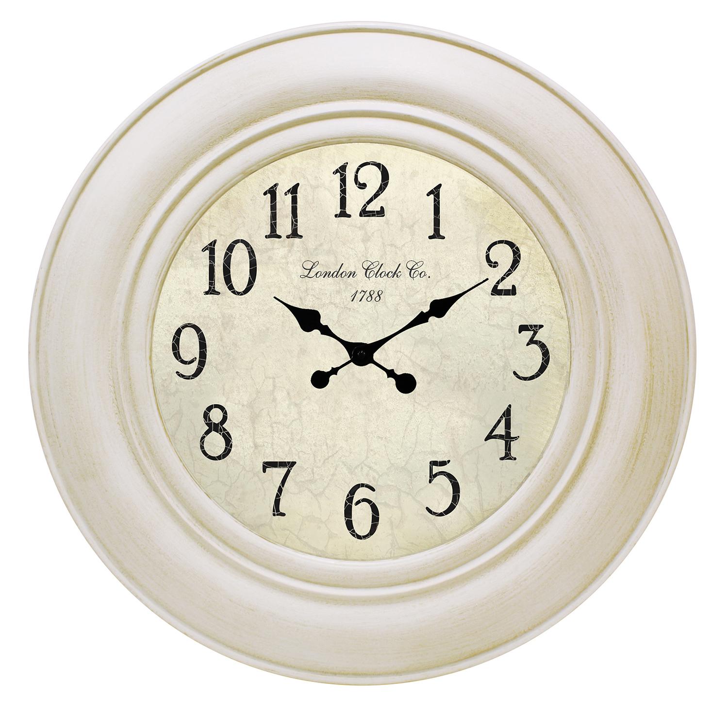 New 1pce 30cm Antique White Filigree Clock with London Wording 