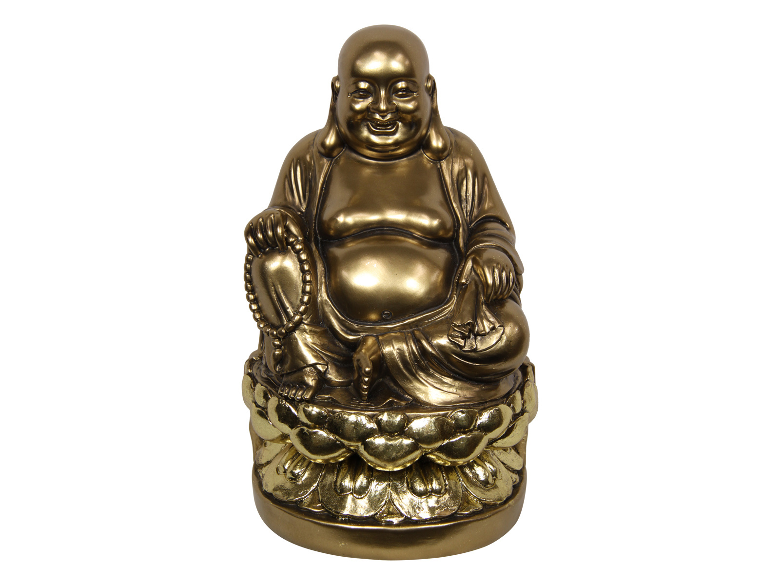 Small Resin Lotus Sitting Buddha Statue Lucky Happiness Sacred Amulet Silver New