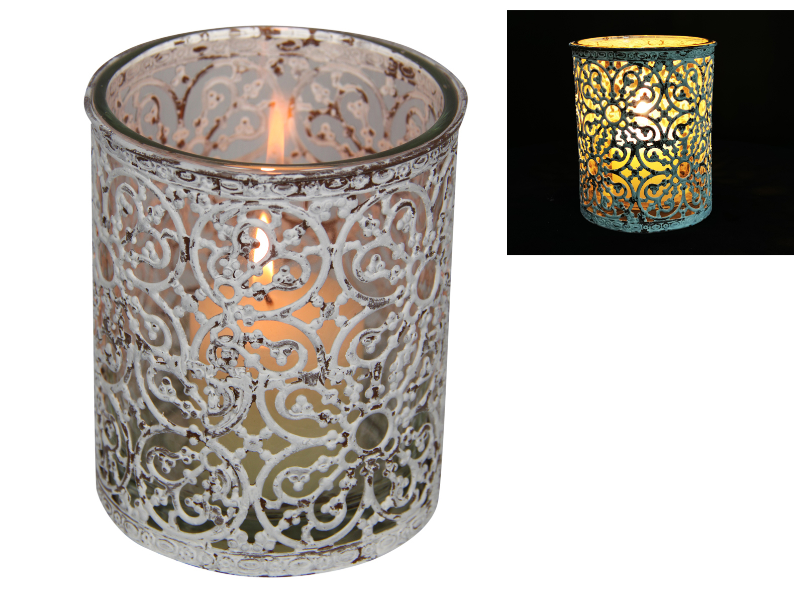 Candle Holder Glass Inserts Lishay Handcarved Ironwood Rustic Candle