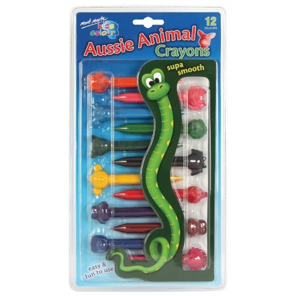 Mont Marte Kids Colour Aussie Animal Crayons 12pce