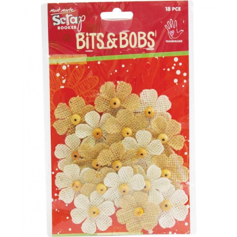 Mont Marte Scrapbooking Bits /& Bobs Asst Mix Flower Natural 6pce For Scrapbook