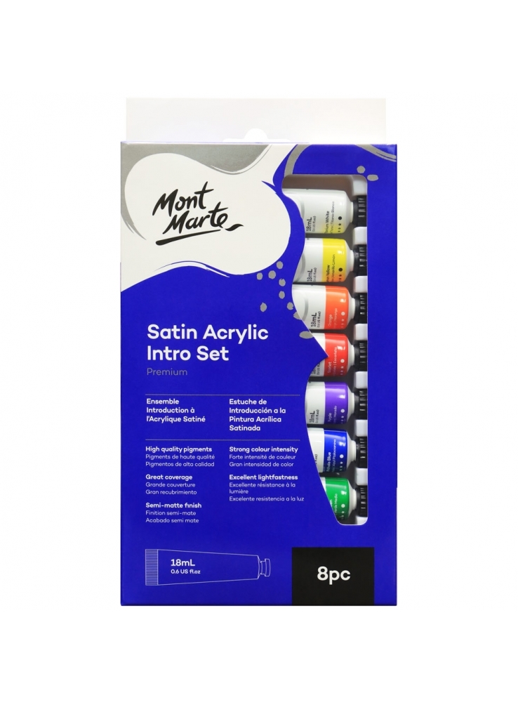 Acrylic Paint Mont Marte Metallic Intro Set - 8 Colors X 18ml Tubes For Craft &amp; Art Acrylic Paints Miniatures