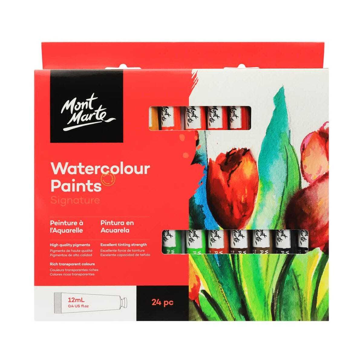 Mont Marte Signature Watercolour Paints 24pce x 12ml