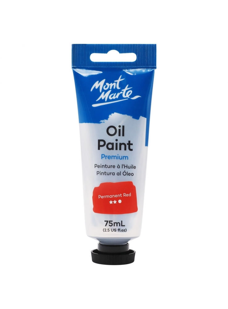 Mont Marte Oil Paint 75ml Tube Permanent Red