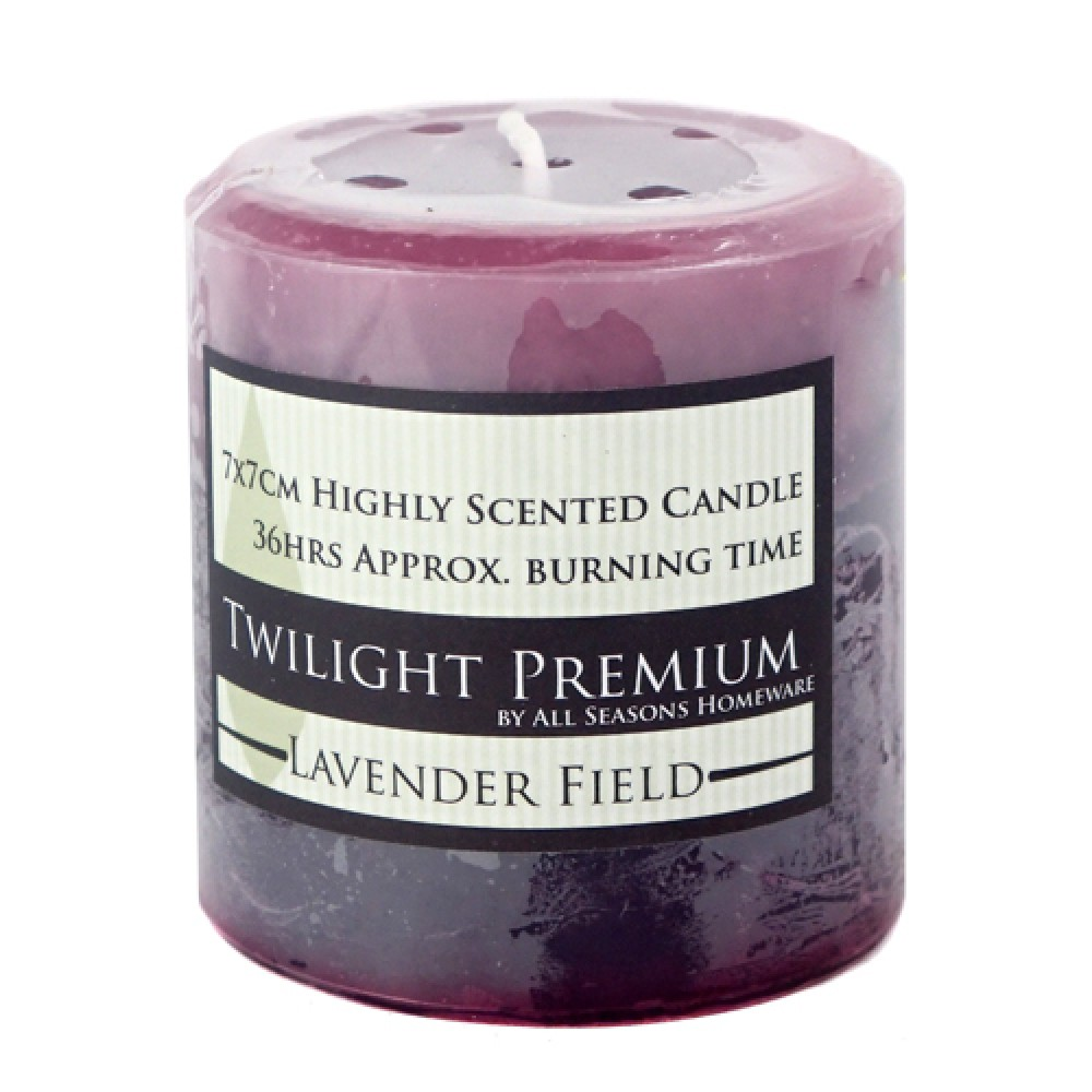 36 Hour Twilight Scented Candle 7x7cm, Lavender Field, Premium Range