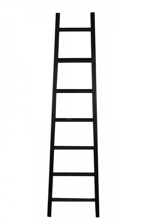 black wooden towel ladder