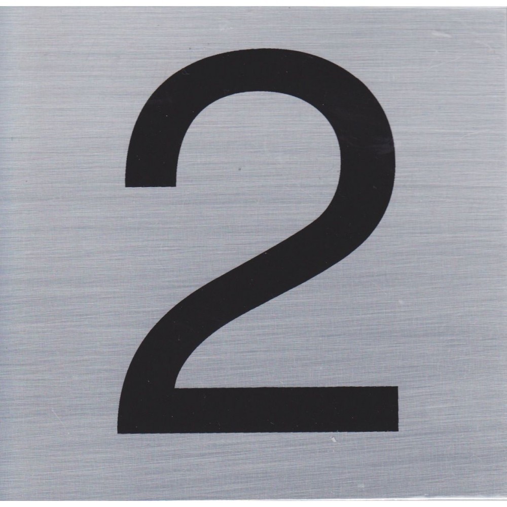 HOUSE NUMBER 2 10x10cm S009 Brush Stainless Steel Look