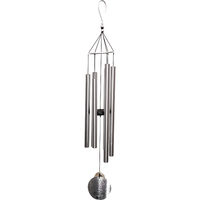 91cm Silver 5 Tube Tuned Windchime Beautiful and Calming, Great Sounding