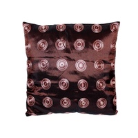 40cm Cushion Decor Polyester Assorted Designs Brown with Retro Circles