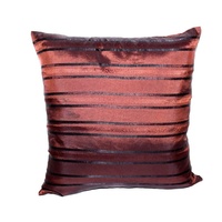 40cm Cushion Decor Polyester Assorted Designs Chocolate with Stripes